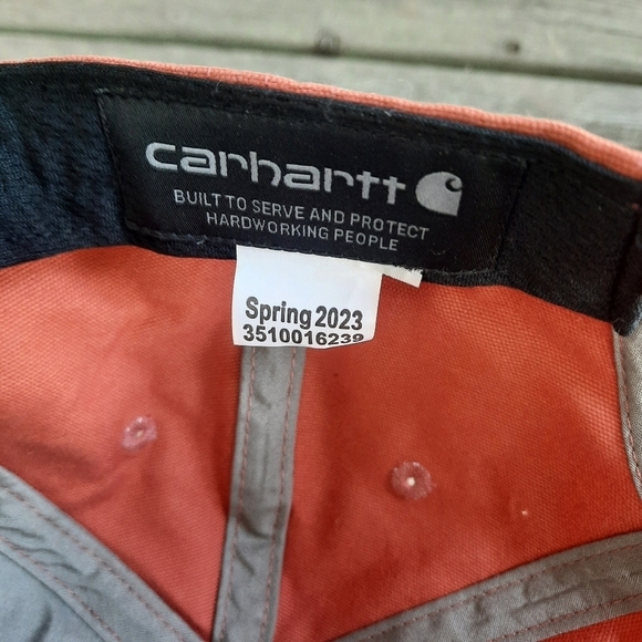 NWOT Carhartt Spring 2023 canvas cap terracotta sweat wicking logo baseball hat - Picture 11 of 12